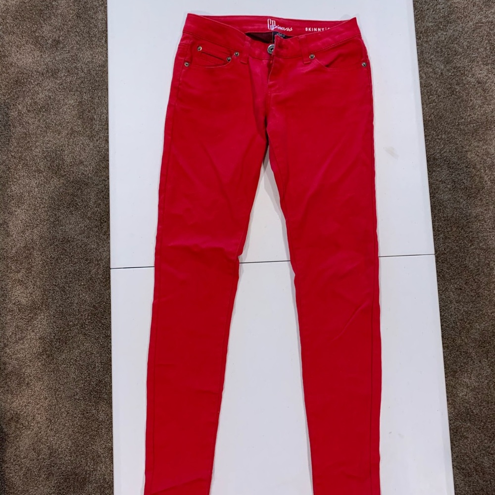 Skinny red GP jeans